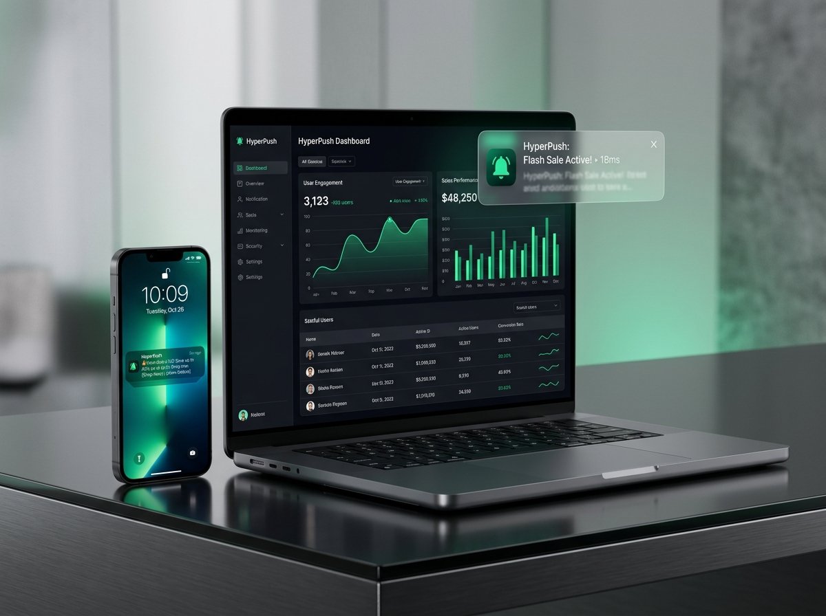 Real-time Web Push Notifications Mockup
